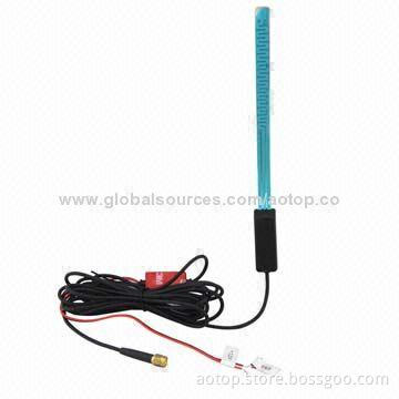 High-quality Car Active Film Antenna for Digital TV Box with VHF/UHF, Brass Connector for Car TV Box